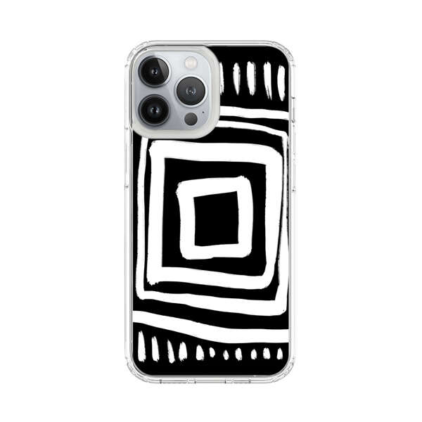 Minimalist Geometric Black and White Design iPhone 13 Pro Max Case