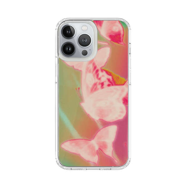 Pink Butterflies Dreamy Colorful Background iPhone 13 Pro Max Case