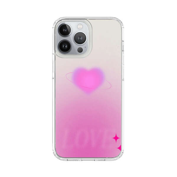 Pink Glowing Heart Love Sparkle iPhone 13 Pro Max Case