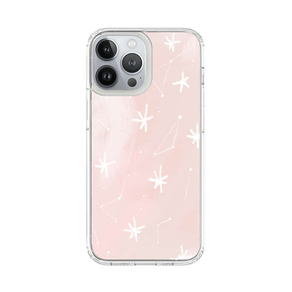 Pink Stars and Constellation Pattern iPhone 13 Pro Max Case