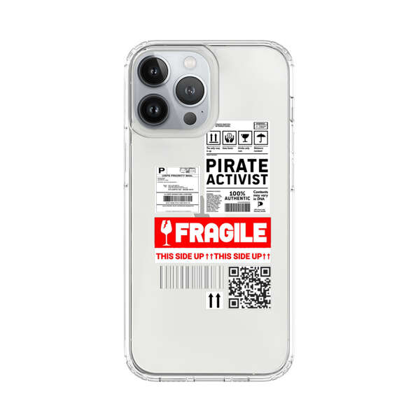 Pirate Activist Fragile Shipping Label iPhone 13 Pro Max Case