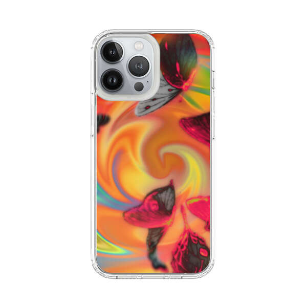 Psychedelic Butterflies Swirl iPhone 13 Pro Max Case