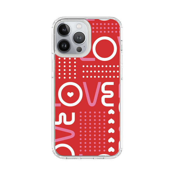Red Love Typography Pattern iPhone 13 Pro Max Case