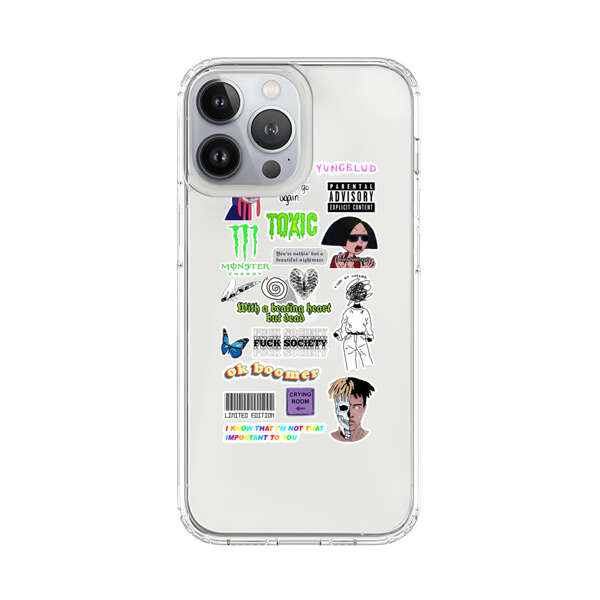 Sticker Collage Edgy Expressive Pop Culture iPhone 13 Pro Max Case