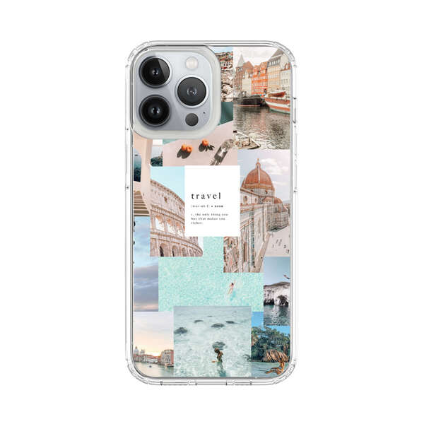 Travel Scenic Collage with Landmarks and Coastline iPhone 13 Pro Max Case