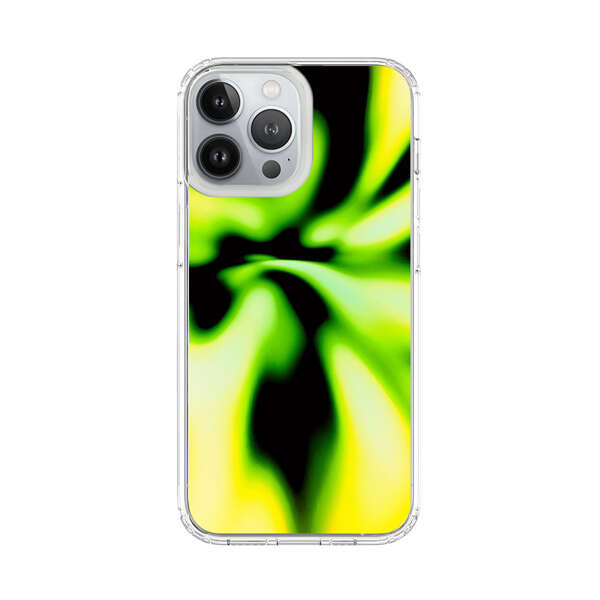 Vibrant Abstract Green and Yellow Swirl iPhone 13 Pro Max Case