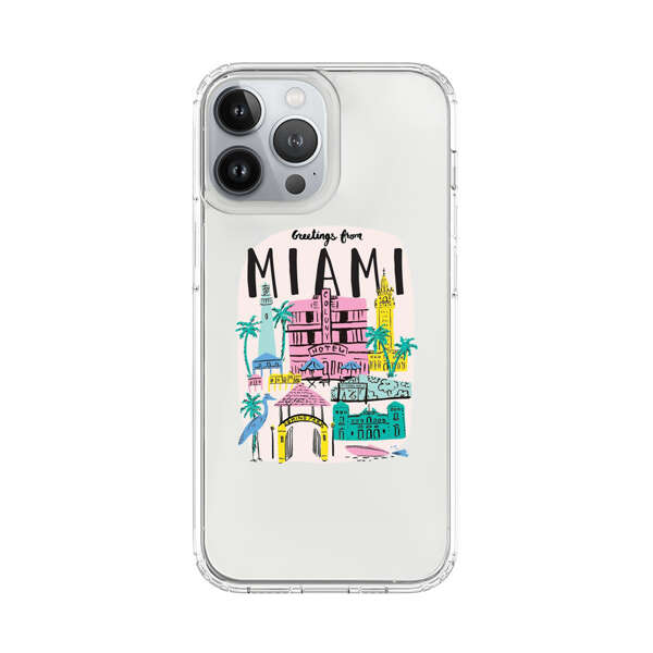 Vibrant Miami Cityscape Illustration iPhone 13 Pro Max Case