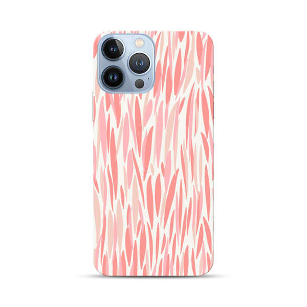Abstract Coral Wavy Lines Pattern iPhone 13 Pro Max Hard Case