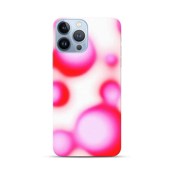 Abstract Pink and Red Blurry Circles iPhone 13 Pro Max Hard Case