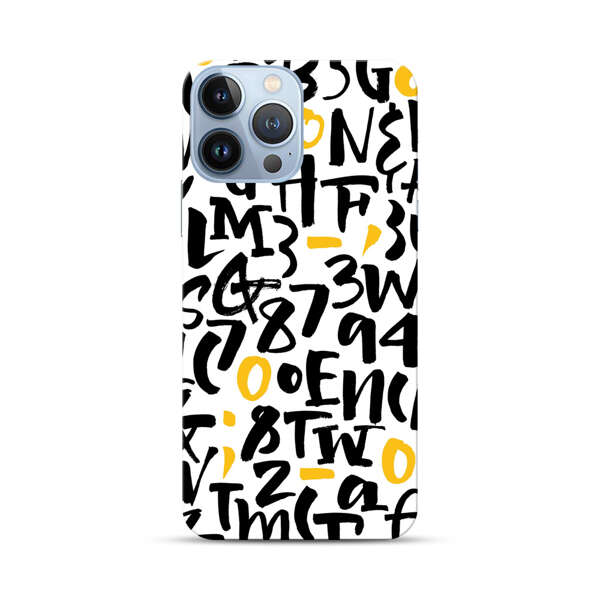 Abstract Typography Letter Number Pattern iPhone 13 Pro Max Hard Case