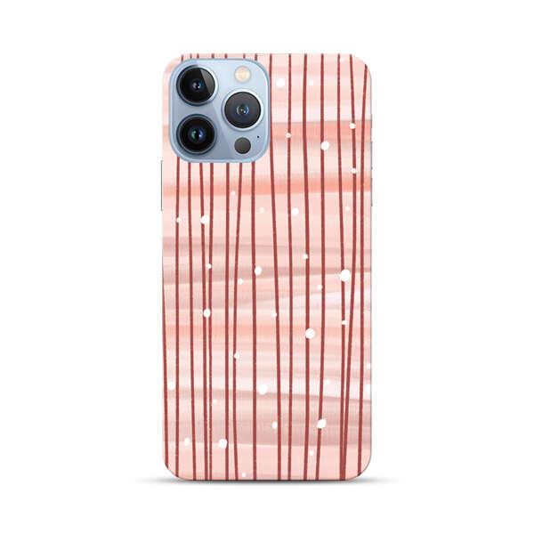 Abstract Vertical Lines Pink Pattern iPhone 13 Pro Max Hard Case