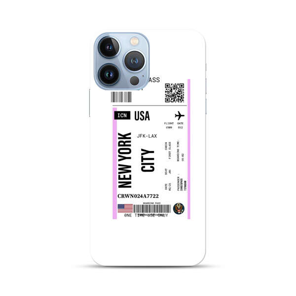 Boarding Pass New York City Flight Ticket iPhone 13 Pro Max Hard Case
