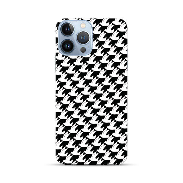 Classic Black and White Houndstooth Pattern iPhone 13 Pro Max Hard Case