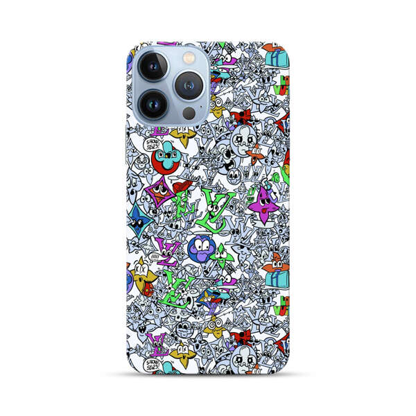 Colorful Cartoon Graffiti Pattern iPhone 13 Pro Max Hard Case