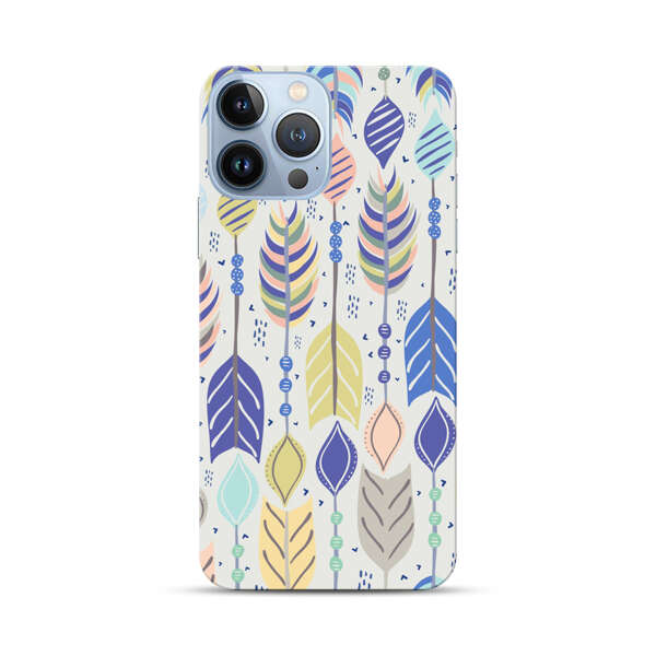Colorful Feathers Pattern Pastel iPhone 13 Pro Max Hard Case