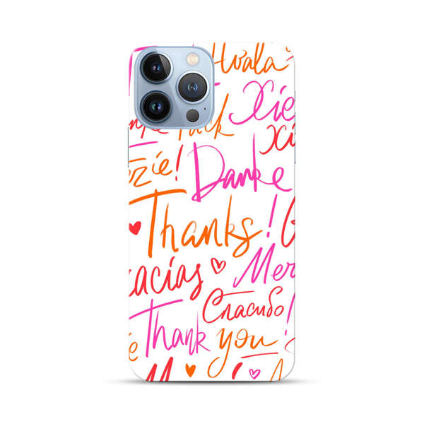 Colorful Thank You Multilingual Pattern iPhone 13 Pro Max Hard Case