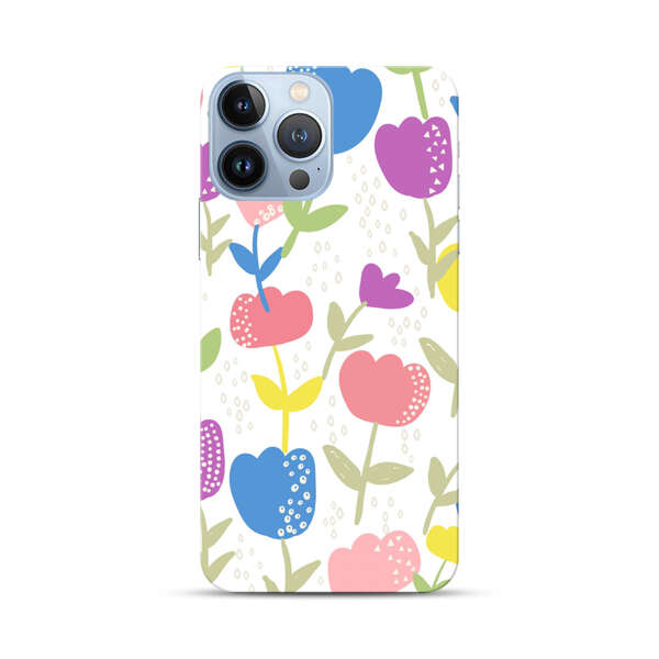 Colorful Tulip Floral Pattern iPhone 13 Pro Max Hard Case