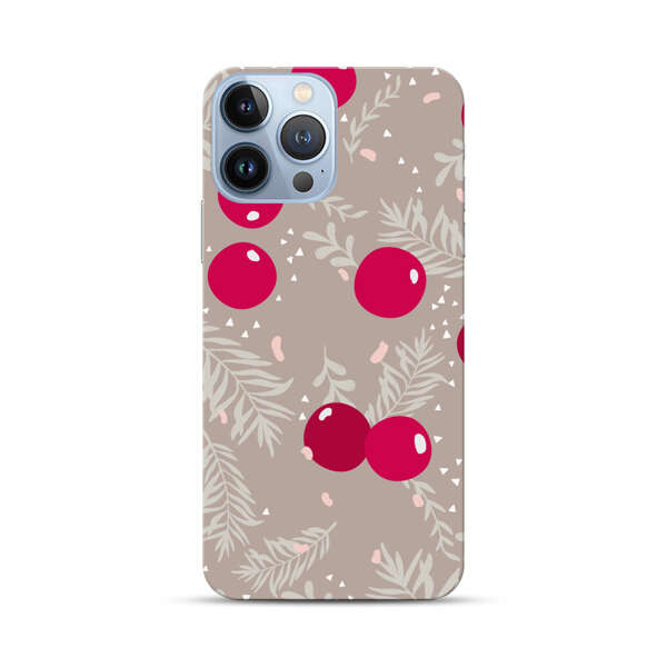 Cranberries and pine branches holiday pattern iPhone 13 Pro Max Hard Case
