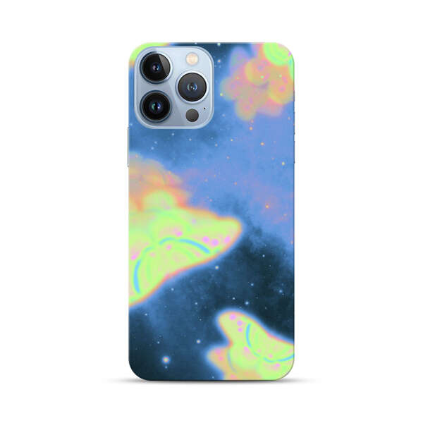 Dreamy Glowing Cosmic Butterflies iPhone 13 Pro Max Hard Case