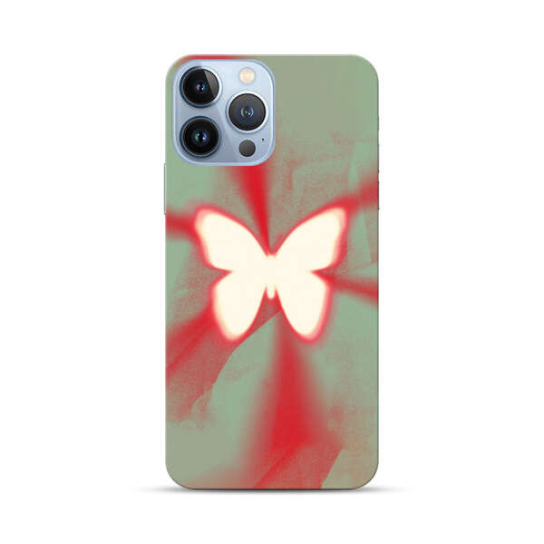 Glowing White Butterfly Abstract Radiant Design iPhone 13 Pro Max Hard Case