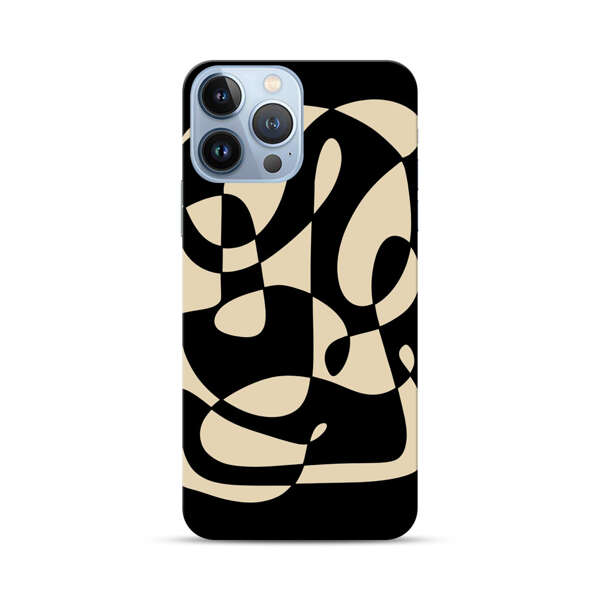 Modern Abstract Beige and Black Geometry iPhone 13 Pro Max Hard Case