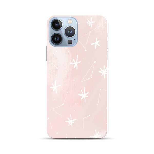 Pink Stars and Constellation Pattern iPhone 13 Pro Max Hard Case
