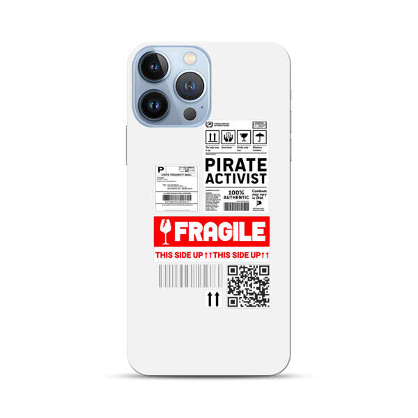 Pirate Activist Fragile Shipping Label iPhone 13 Pro Max Hard Case