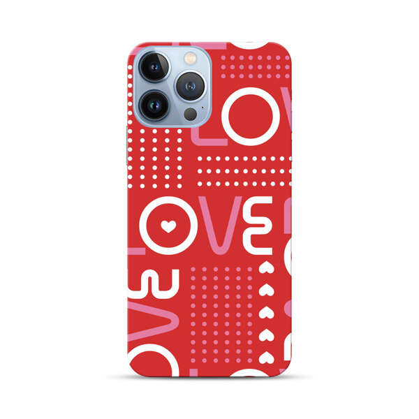 Red Love Typography Pattern iPhone 13 Pro Max Hard Case