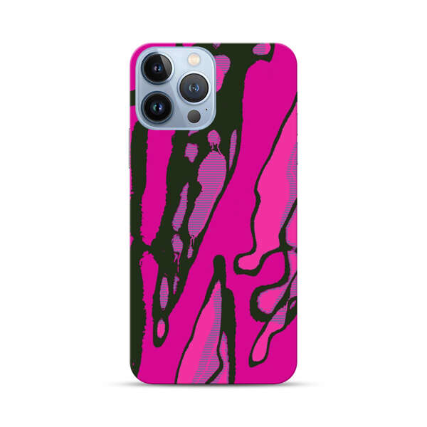 Vibrant Abstract Magenta Black Pattern iPhone 13 Pro Max Hard Case