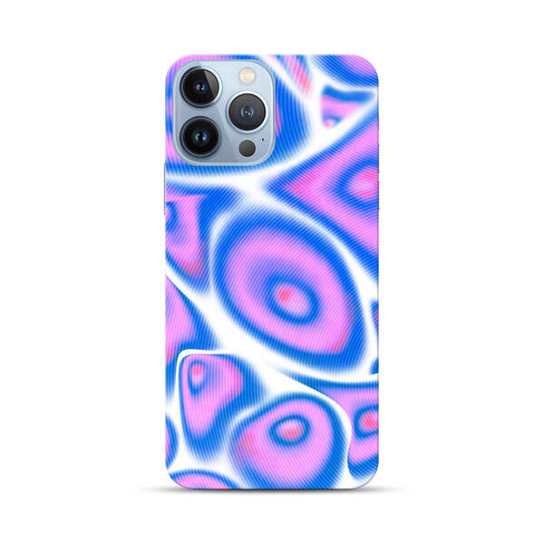 Vibrant Abstract Pink and Blue Swirl Pattern iPhone 13 Pro Max Hard Case