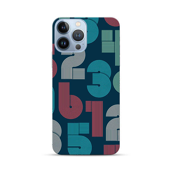 Vibrant Seamless Pattern of Colorful Stylized Numbers iPhone 13 Pro Max Hard Case