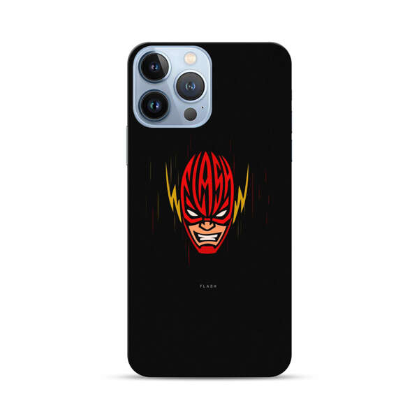 Vibrant Superhero Face with Lightning Bolts iPhone 13 Pro Max Hard Case