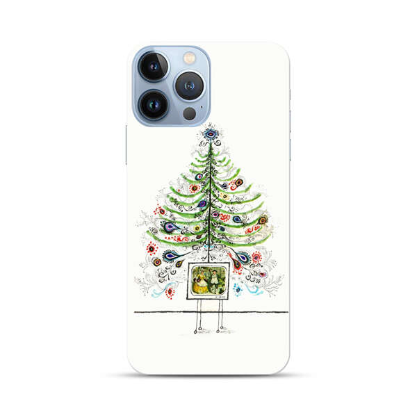 Whimsical Christmas Tree Artistic Design iPhone 13 Pro Max Hard Case