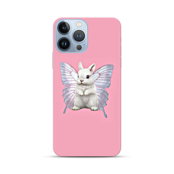 White Bunny with Butterfly Wings iPhone 13 Pro Max Hard Case