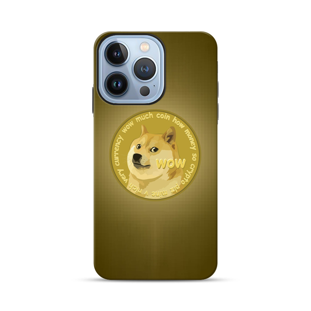 Golden Dogecoin Coin iPhone 13 Pro Max Impact Case