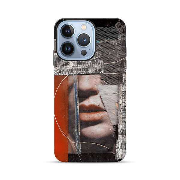 Abstract Collage Close Up Face iPhone 13 Pro Max Impact Case