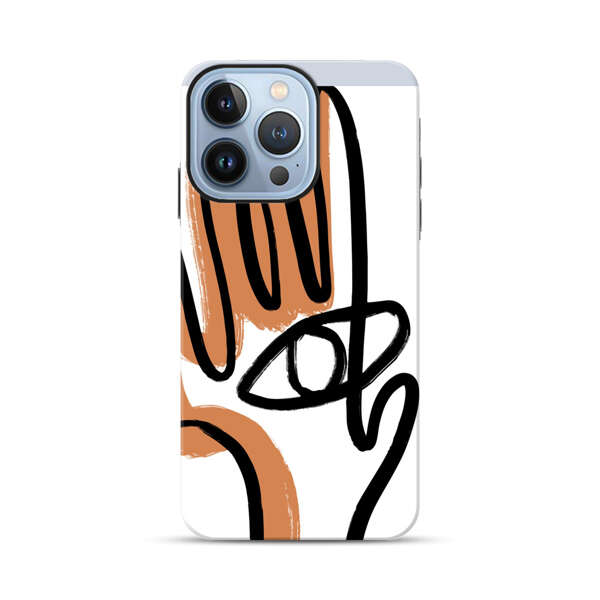 Abstract Minimalist Hand with Eye iPhone 13 Pro Max Impact Case
