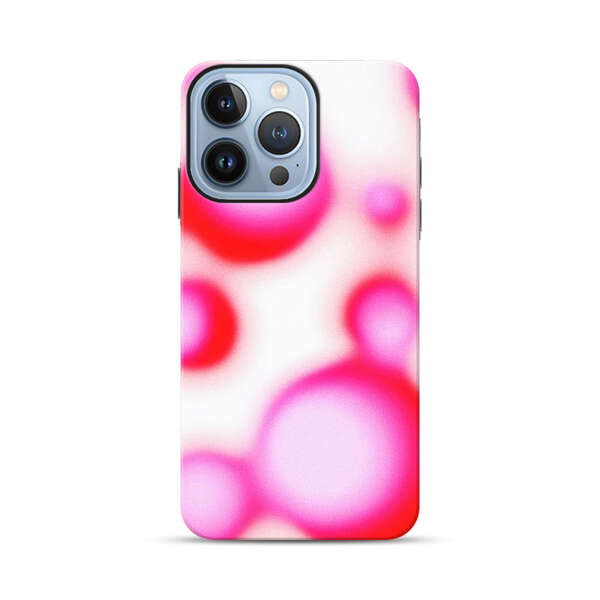 Abstract Pink and Red Blurry Circles iPhone 13 Pro Max Impact Case