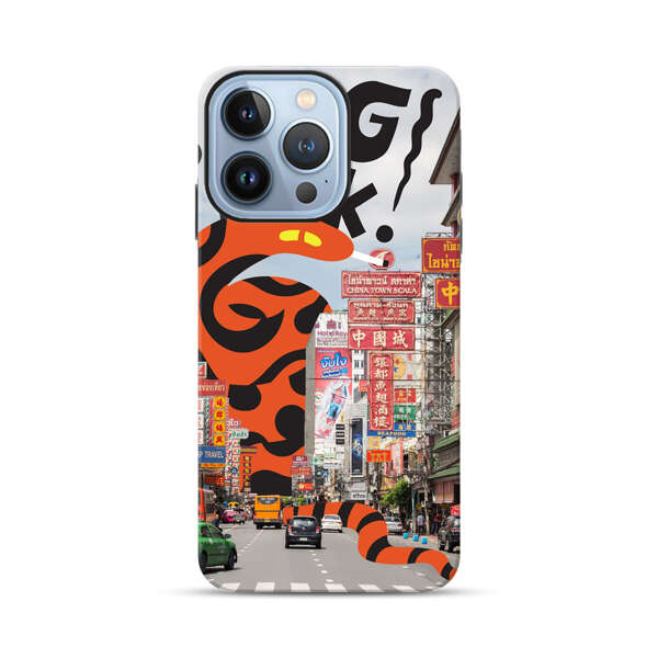 Bangkok Chinatown Snake Street Scene iPhone 13 Pro Max Impact Case