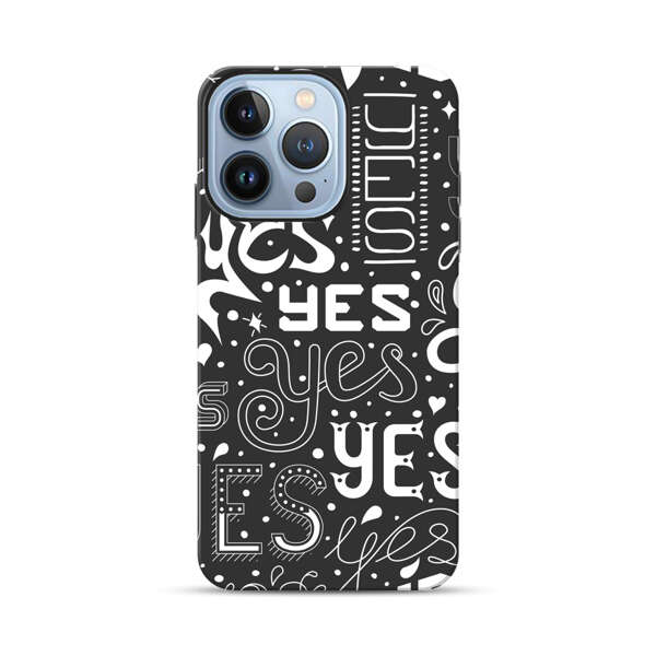 Bold Playful Typography Yes Pattern iPhone 13 Pro Max Impact Case