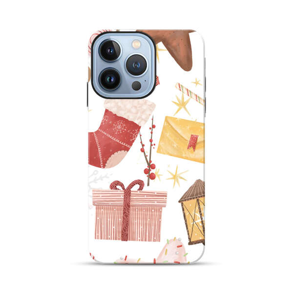 Christmas Festive Pattern with Gingerbread and Gifts iPhone 13 Pro Max Impact Case