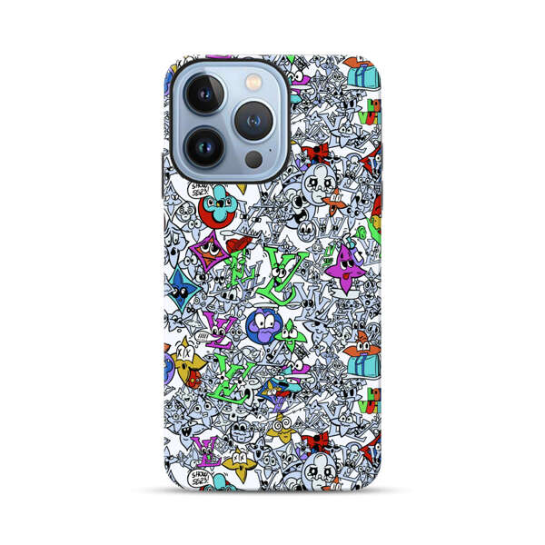 Colorful Cartoon Graffiti Pattern iPhone 13 Pro Max Impact Case