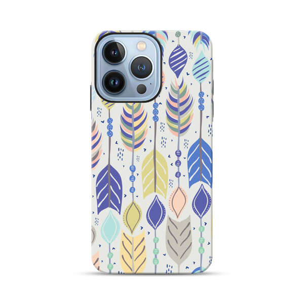 Colorful Feathers Pattern Pastel iPhone 13 Pro Max Impact Case