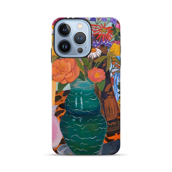 Colorful Still Life with Flower Vases and Shell iPhone 13 Pro Max Impact Case