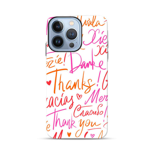 Colorful Thank You Multilingual Pattern iPhone 13 Pro Max Impact Case