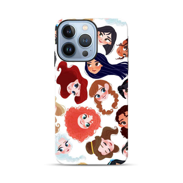 Diverse Animated Girl Faces iPhone 13 Pro Max Impact Case