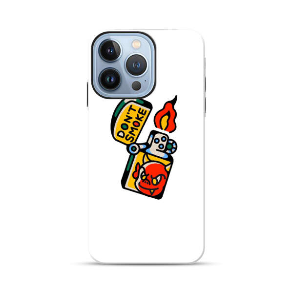 Don't Smoke Vintage Lighter with Devil Face iPhone 13 Pro Max Impact Case