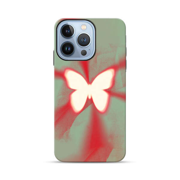 Glowing White Butterfly Abstract Radiant Design iPhone 13 Pro Max Impact Case