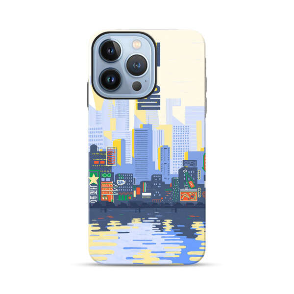 Modern City Skyline Reflection iPhone 13 Pro Max Impact Case