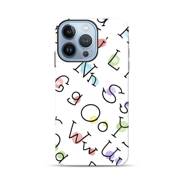 Playful Alphabet Pattern with Colorful Letters iPhone 13 Pro Max Impact Case